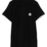 Polo a maniche corte in nero Moncler - donna 