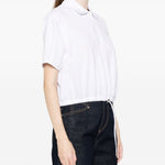 Polo con coulisse in bianco Moncler - donna 