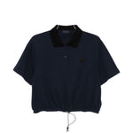 Polo con coulisse in vita in blu Moncler - donna 