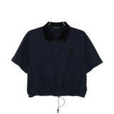 Polo con coulisse in vita in blu Moncler - donna 