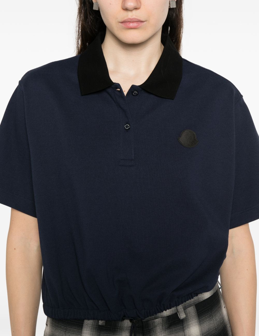 Polo con coulisse in vita in blu Moncler - donna 