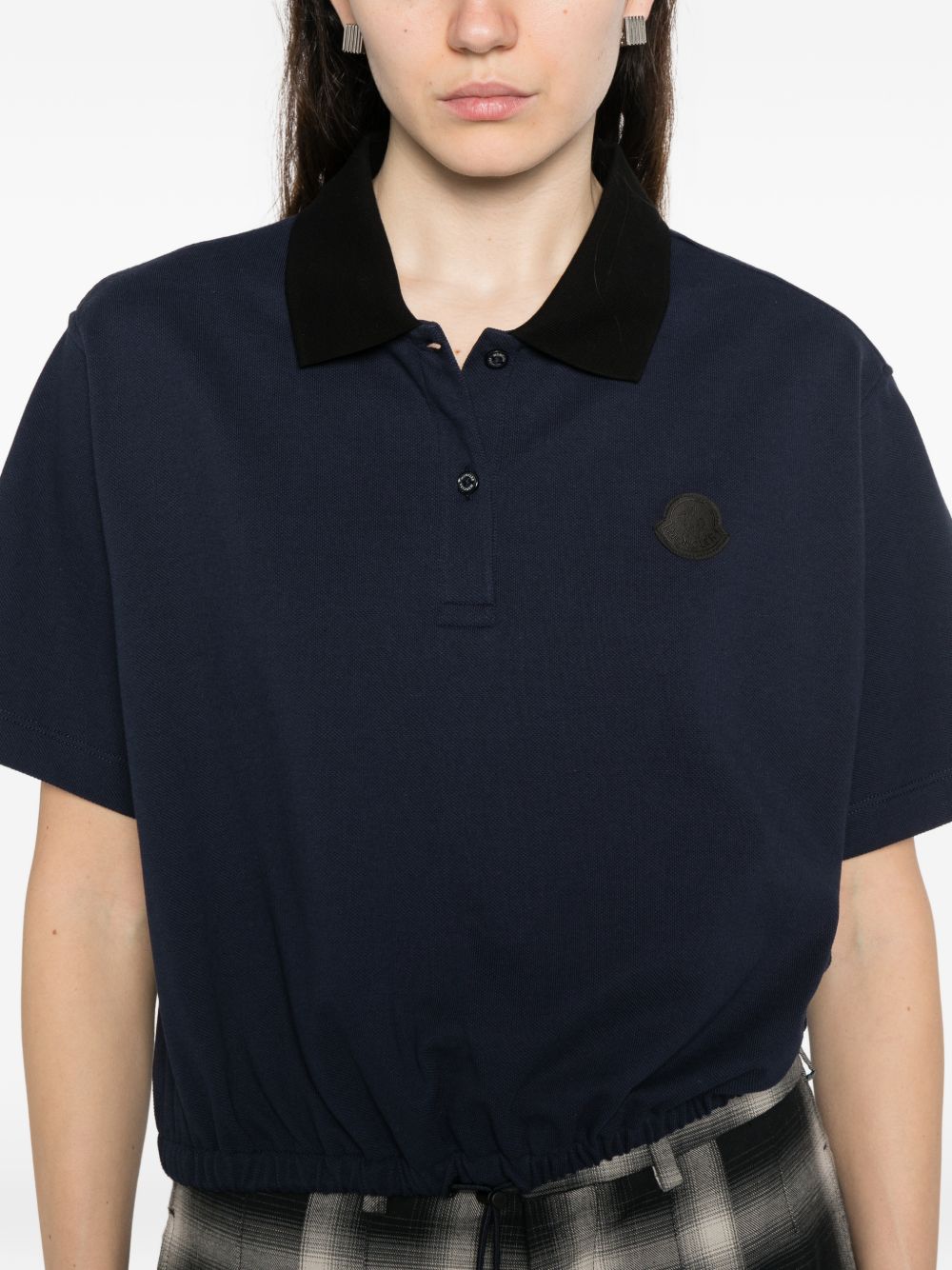 Polo con coulisse in vita in blu Moncler - donna 