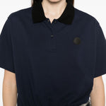 Polo con coulisse in vita in blu Moncler - donna 