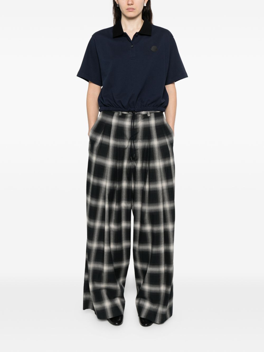Polo con coulisse in vita in blu Moncler - donna 