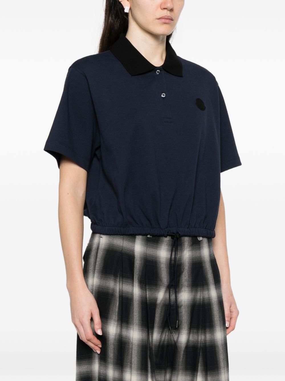 Polo con coulisse in vita in blu Moncler - donna 