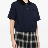 Polo con coulisse in vita in blu Moncler - donna 