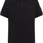 Polo con applicazione logo in nero Moncler - uomo 