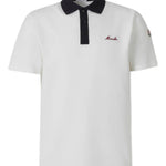 Polo con logo ricamato in bianco Moncler - uomo 