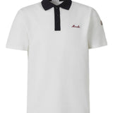 Polo con logo ricamato in bianco Moncler - uomo 