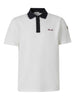 Polo con logo ricamato in bianco Moncler - uomo