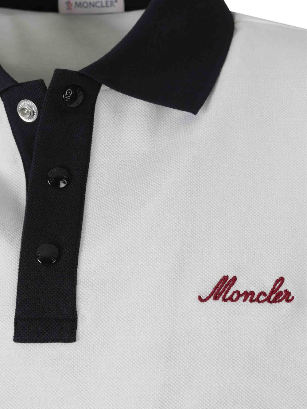 Polo con logo ricamato in bianco Moncler - uomo 