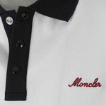 Polo con logo ricamato in bianco Moncler - uomo 