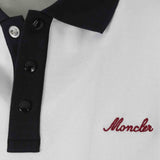 Polo con logo ricamato in bianco Moncler - uomo 
