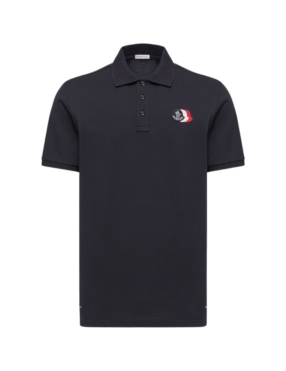 Polo con applicazione logo in blu Moncler - uomo 