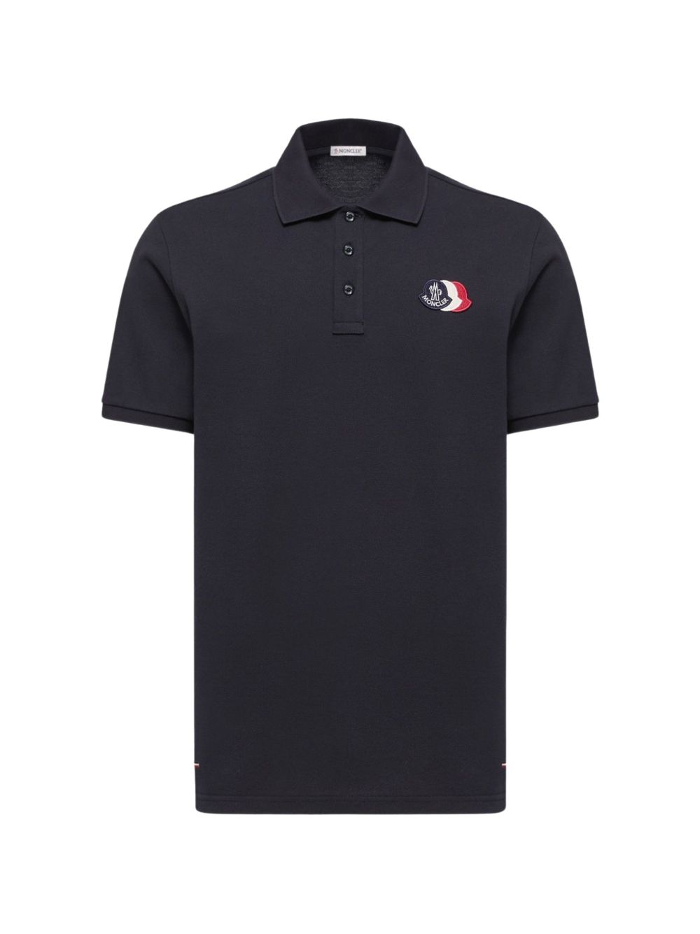 Polo con applicazione logo in blu Moncler - uomo 