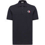 Polo con applicazione logo in blu Moncler - uomo 