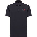 Polo con applicazione logo in blu Moncler - uomo 