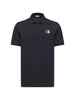 Moncler men's polo shirt with blue logo application