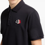 Polo con applicazione logo in blu Moncler - uomo 