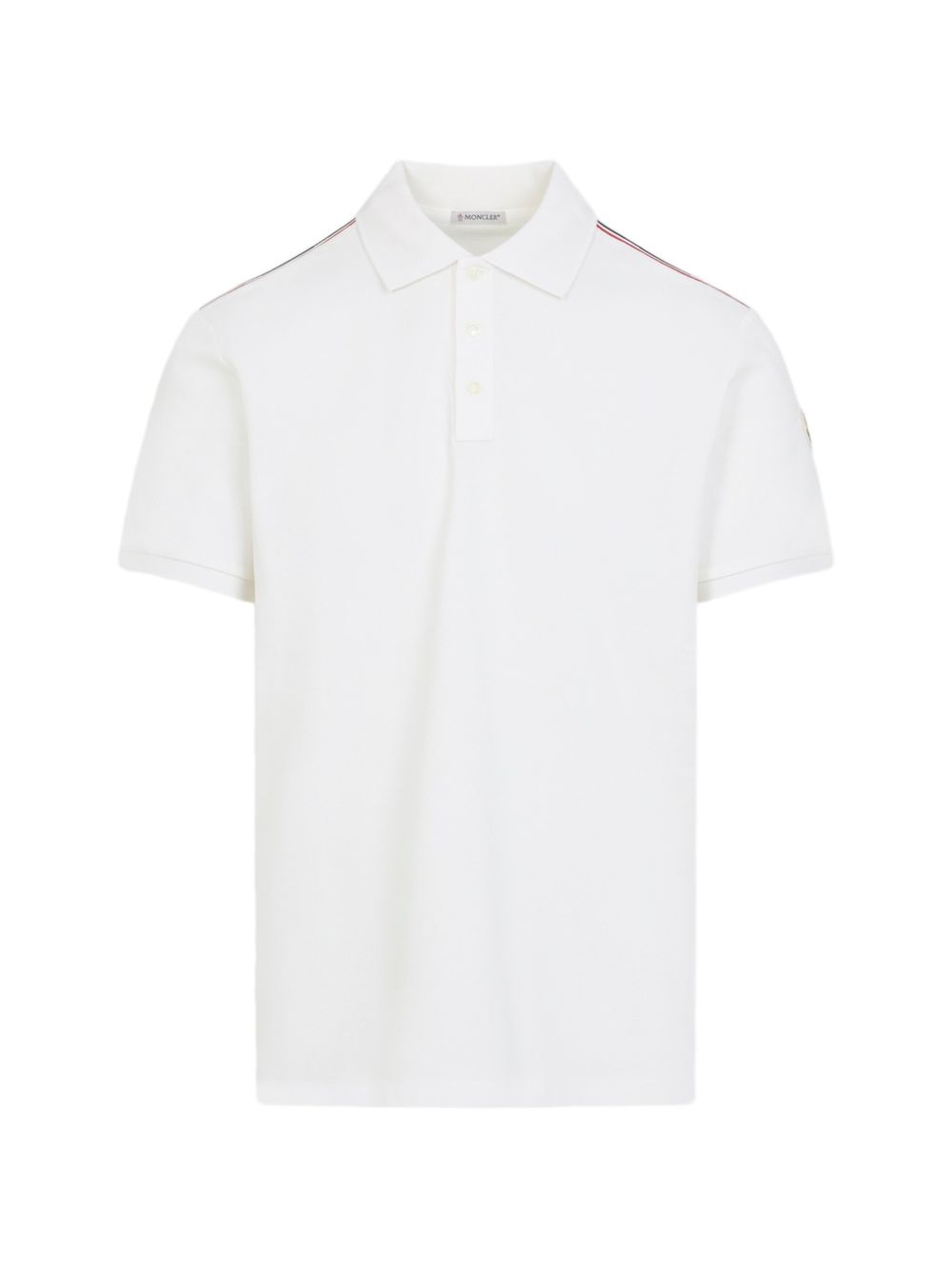 Polo con logo in bianco Moncler - uomo 