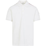 Polo con logo in bianco Moncler - uomo 
