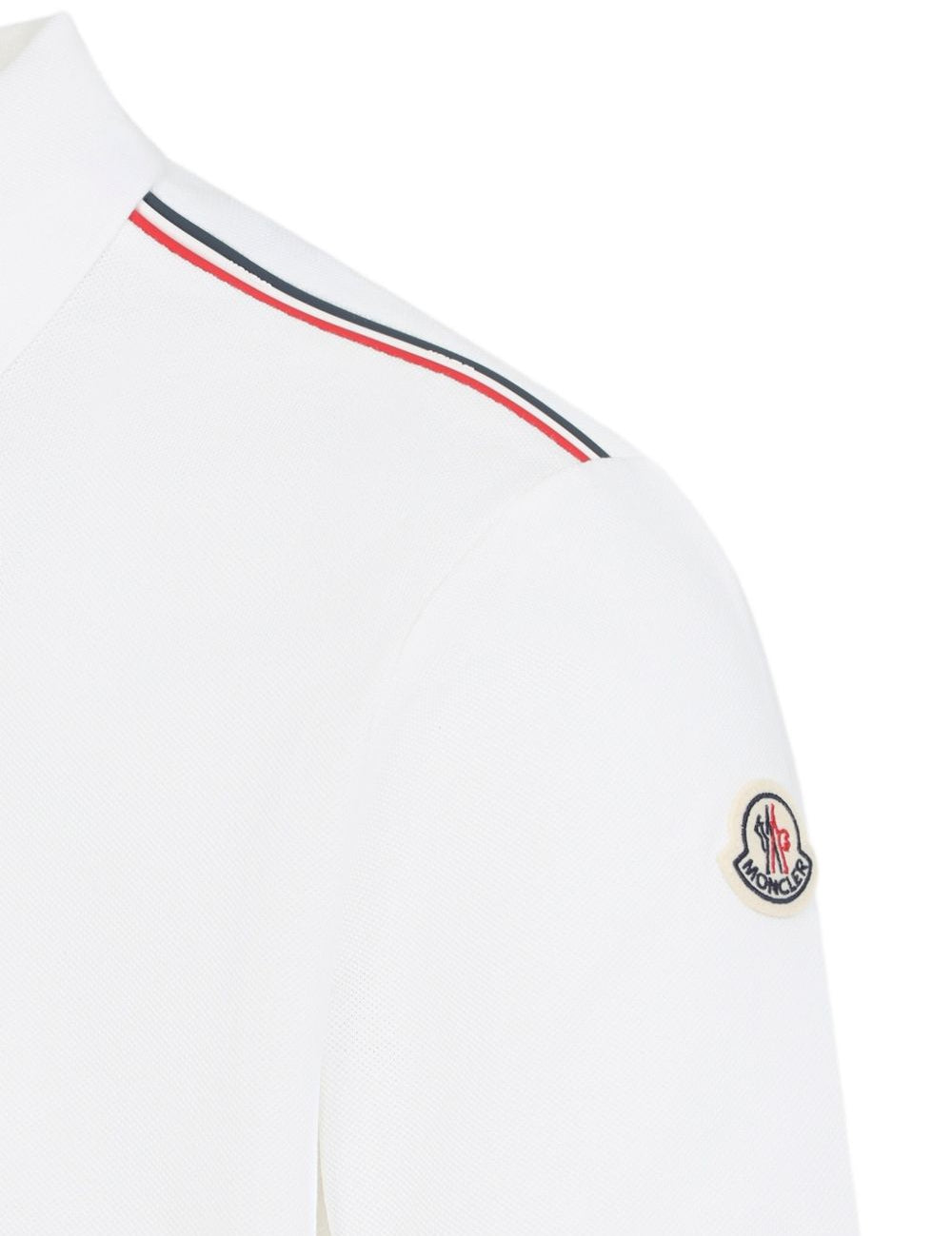 Polo con logo in bianco Moncler - uomo 