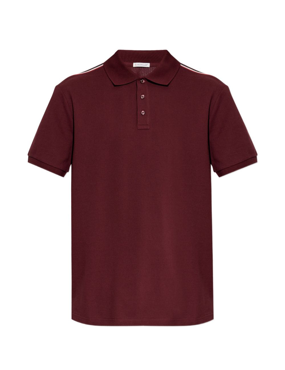 Polo con dettaglio a righe in piquet in rosso Moncler - uomo 