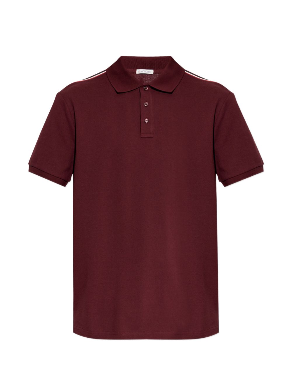 Polo con dettaglio a righe in piquet in rosso Moncler - uomo 