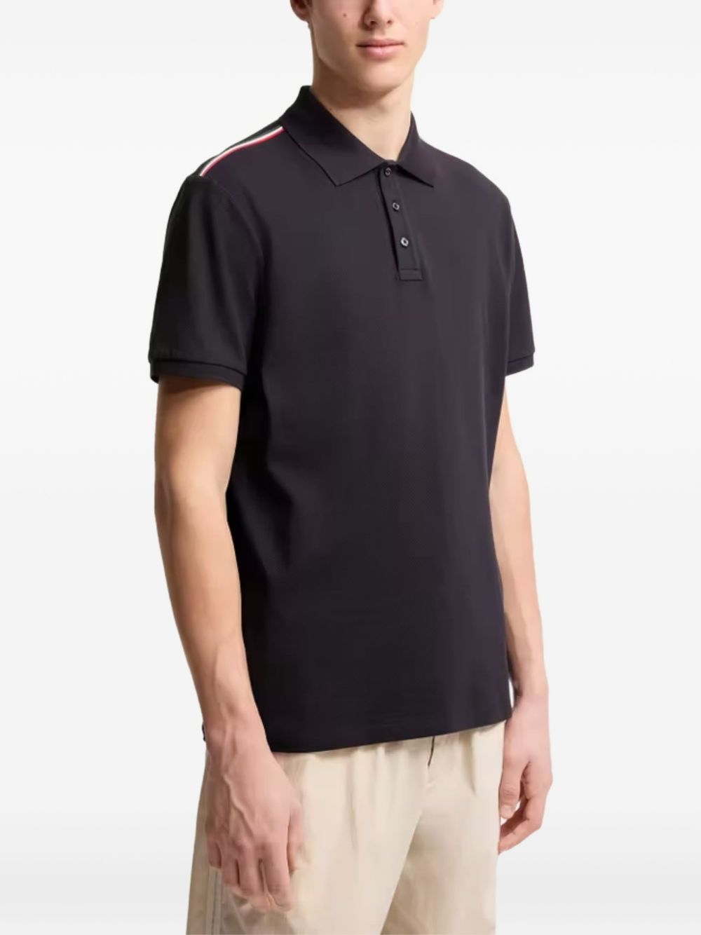 Polo con applicazione logo in blu Moncler - uomo 