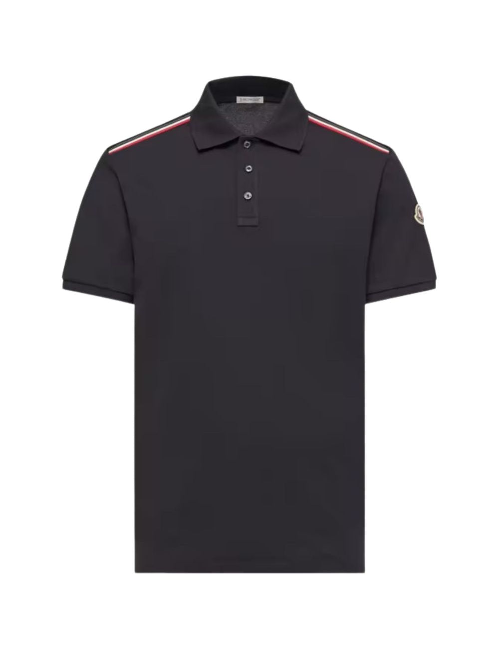 Polo con applicazione logo in blu Moncler - uomo 