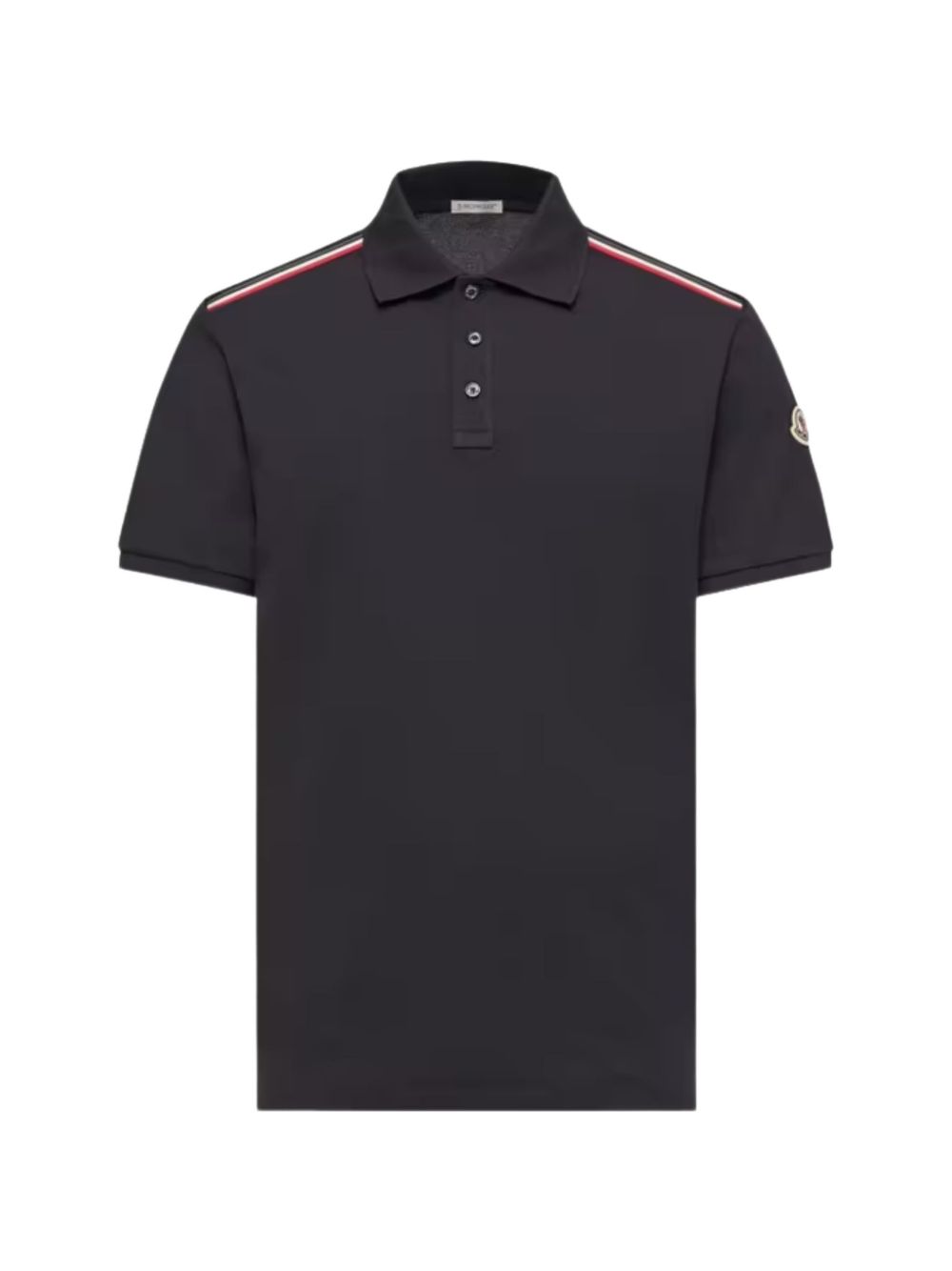 Polo con applicazione logo in blu Moncler - uomo 
