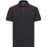 Polo con applicazione logo in blu Moncler - uomo 
