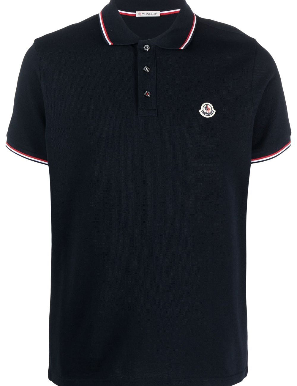 Polo con applicazione logo in blu Moncler - uomo 
