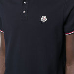 Polo con applicazione logo in blu Moncler - uomo 
