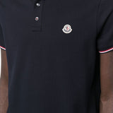 Polo con applicazione logo in blu Moncler - uomo 