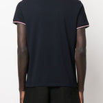 Polo con applicazione logo in blu Moncler - uomo 
