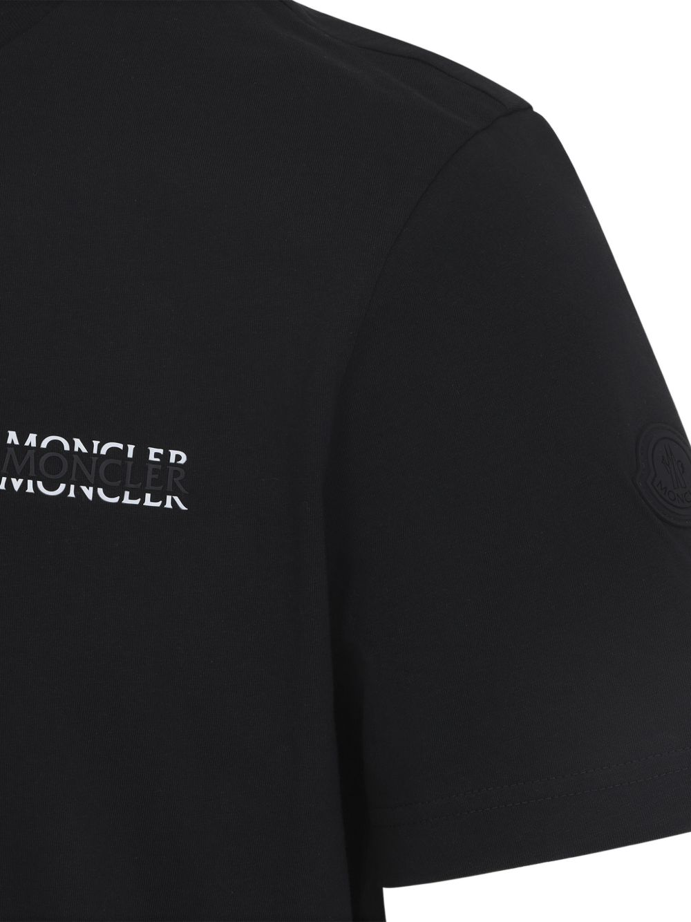 T-shirt a maniche corte con logo in nero Moncler - uomo 