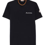 T-shirt a maniche corte con logo in blu Moncler - uomo 