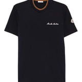 T-shirt a maniche corte con logo in blu Moncler - uomo 