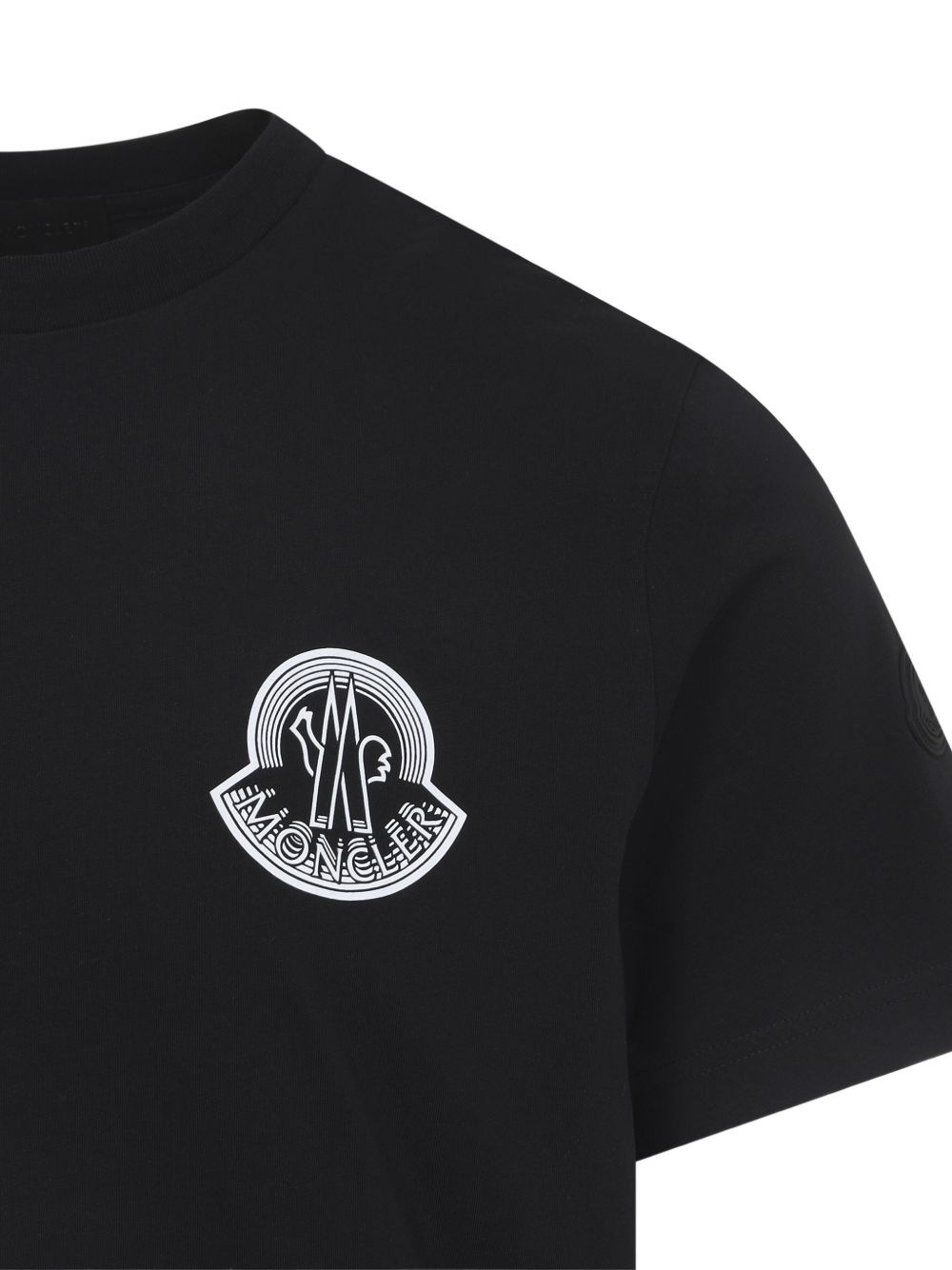 T-shirt con applicazione logo in nero Moncler - uomo 