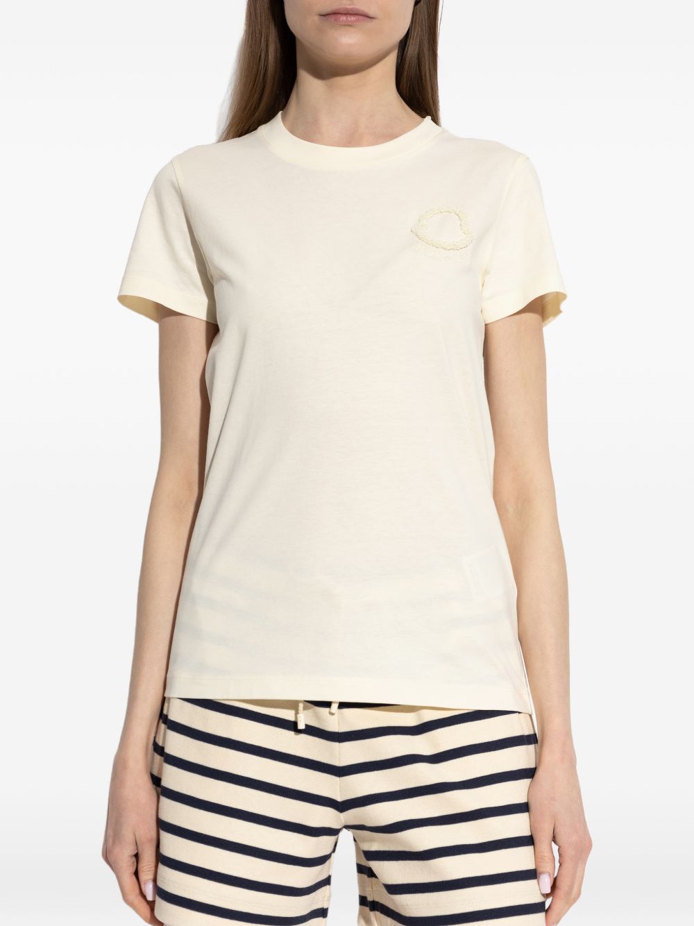 T-shirt con logo in bianco Moncler - donna 