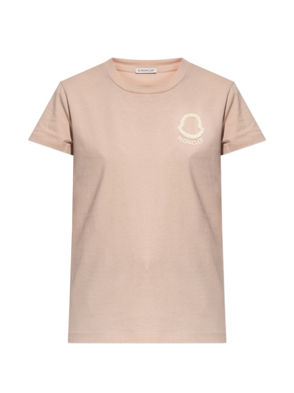 T-shirt con logo applicato in rosa Moncler - uomo 