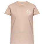 T-shirt con logo applicato in rosa Moncler - uomo 
