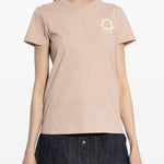 T-shirt con logo applicato in rosa Moncler - uomo 