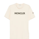 T-shirt con logo in beige Moncler - uomo 