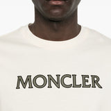 T-shirt con logo in beige Moncler - uomo 