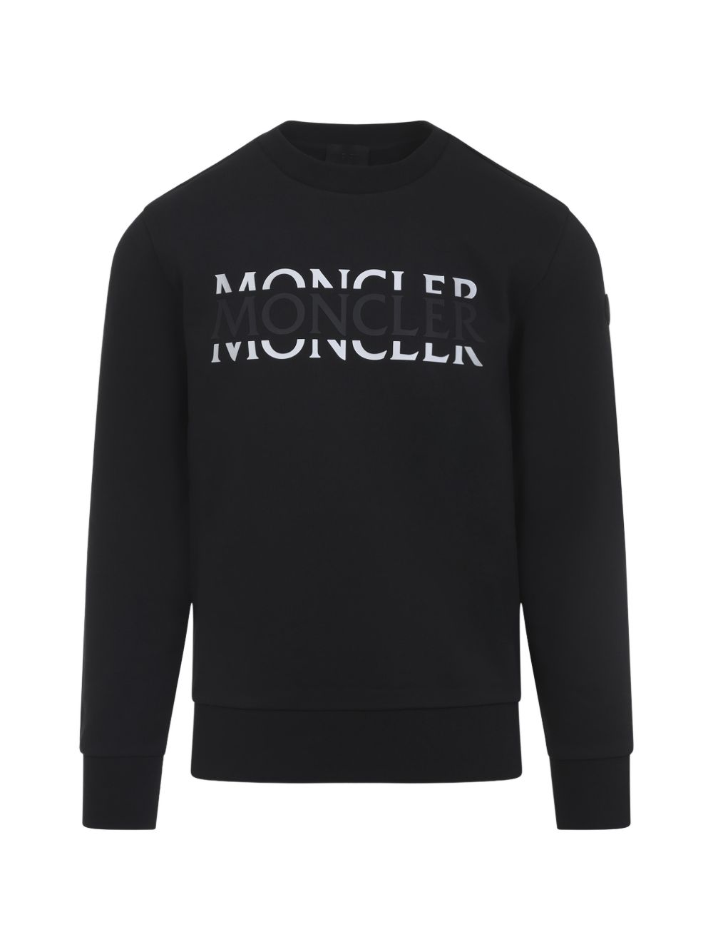 Felpa con logo in cotone in nero Moncler - uomo 