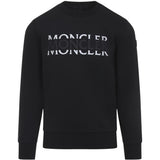 Felpa con logo in cotone in nero Moncler - uomo 
