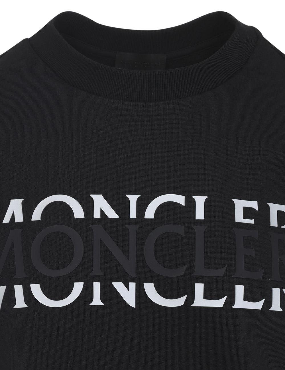 Felpa con logo in cotone in nero Moncler - uomo 