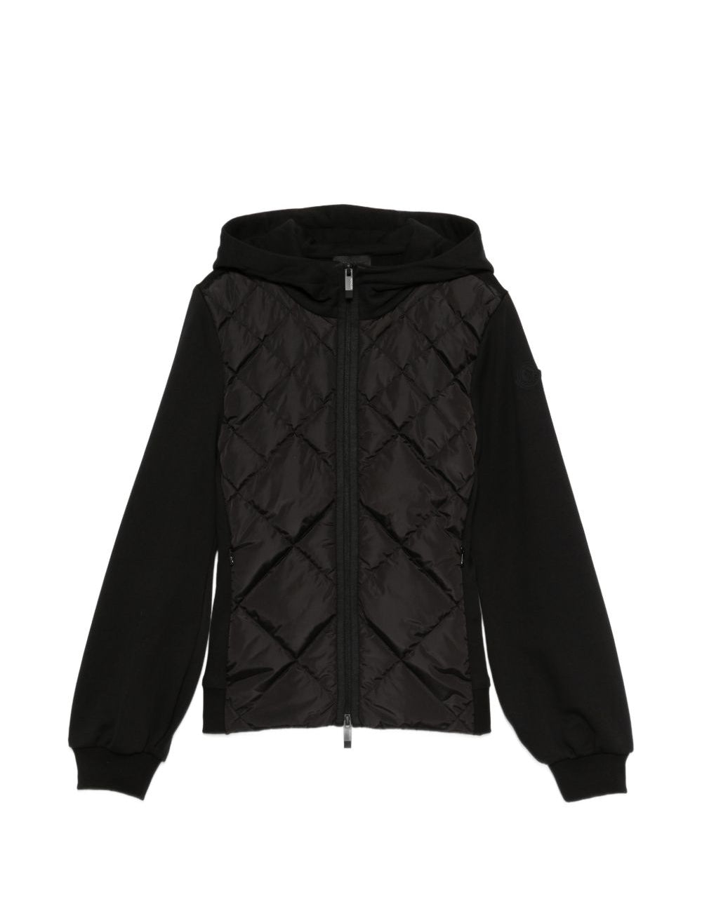Felpa trapuntata con cappuccio in nero Moncler - donna 